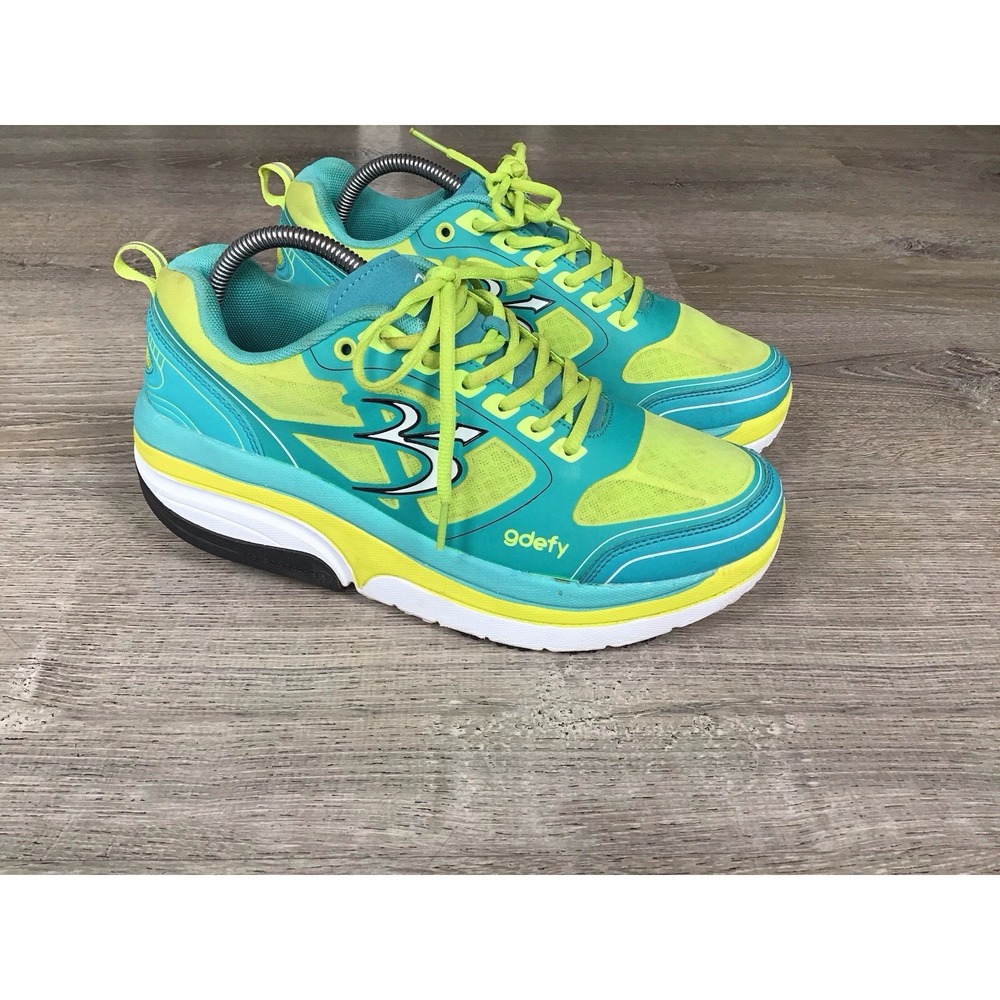 Gravity Defyer GDefy Veroshock Women's Comfort Neon Yellow Blue Shoes size 10.5